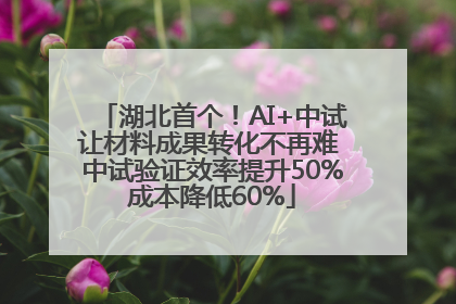 湖北首个！AI+中试让材料成果转化不再难 中试验证效率提升50%成本降低60%