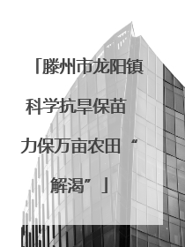 滕州市龙阳镇科学抗旱保苗 力保万亩农田“解渴”
