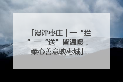 漫评枣庄｜一“拦”一“送”皆温暖，柔心善意映枣城