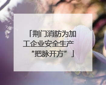 荆门消防为加工企业安全生产“把脉开方”