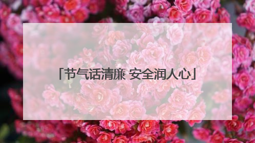 节气话清廉 安全润人心