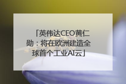 英伟达CEO黄仁勋：将在欧洲建造全球首个工业AI云