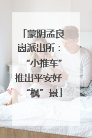 蒙阴孟良崮派出所：“小推车”推出平安好“枫”景