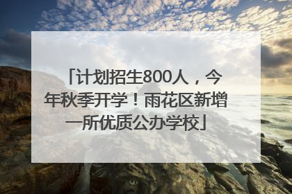 计划招生800人，今年秋季开学！雨花区新增一所优质公办学校