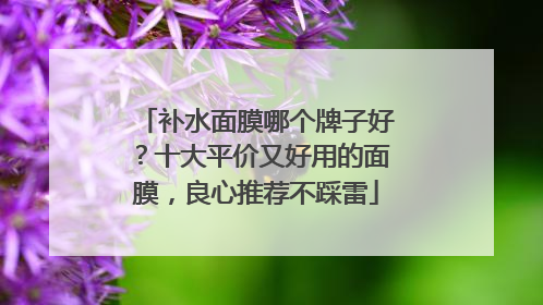 补水面膜哪个牌子好？十大平价又好用的面膜，良心推荐不踩雷