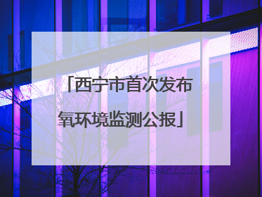 西宁市首次发布氧环境监测公报