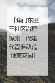 角门东里三社区治理探索｜代建代管推动荒地变花园