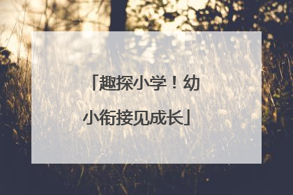 趣探小学！幼小衔接见成长