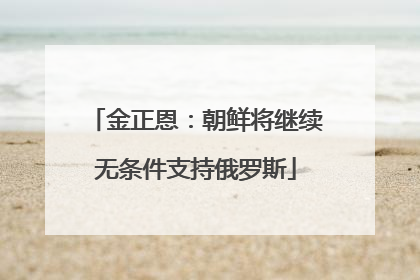 金正恩：朝鲜将继续无条件支持俄罗斯