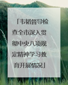 韦韬督导检查全市深入贯彻中央八项规定精神学习教育开展情况