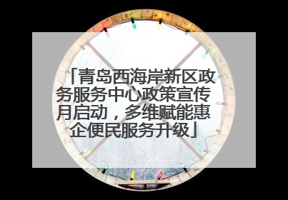 青岛西海岸新区政务服务中心政策宣传月启动，多维赋能惠企便民服务升级