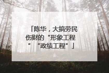 陈华，大搞劳民伤财的“形象工程”“政绩工程”