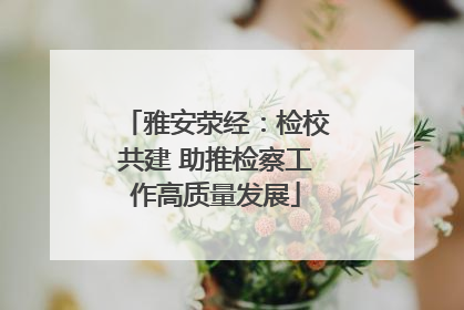 雅安荥经：检校共建 助推检察工作高质量发展