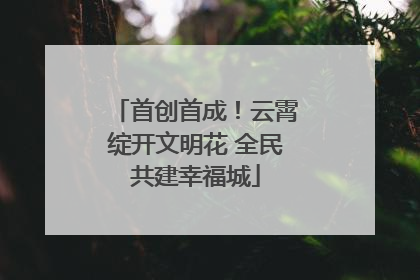 首创首成！云霄绽开文明花 全民共建幸福城