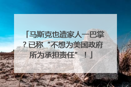 马斯克也遭家人一巴掌？已称“不想为美国政府所为承担责任”！