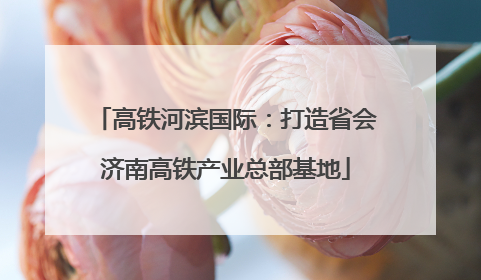 高铁河滨国际：打造省会济南高铁产业总部基地