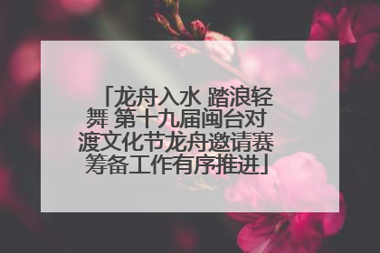 龙舟入水 踏浪轻舞 第十九届闽台对渡文化节龙舟邀请赛筹备工作有序推进