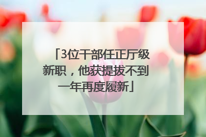 3位干部任正厅级新职，他获提拔不到一年再度履新