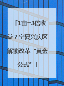1亩=3倍收益？宁夏兴庆区解锁改革“黄金公式”