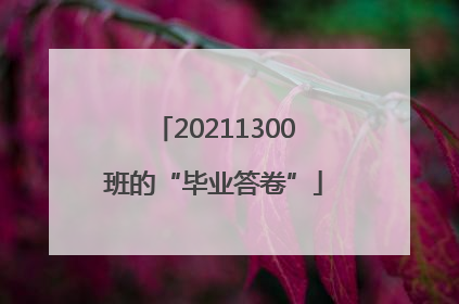 20211300班的“毕业答卷”