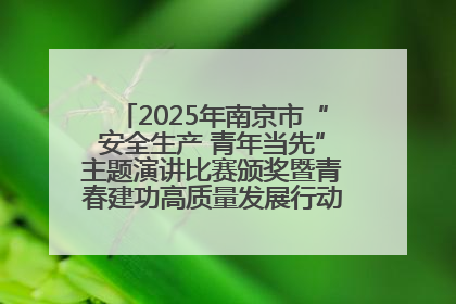 2025年南京市“安全生产 青年当先”主题演讲比赛颁奖暨青春建功高质量发展行动出征仪式举行