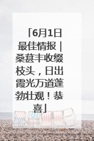 6月1日最佳情报｜桑葚丰收缀枝头，日出霞光万道蓬勃壮观！恭喜